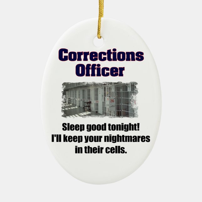 Corrections Officer Nightmares Ceramic Tree Decoration (Front)