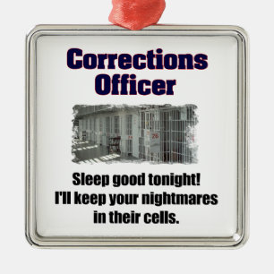 Corrections Officer Nightmares Metal Tree Decoration