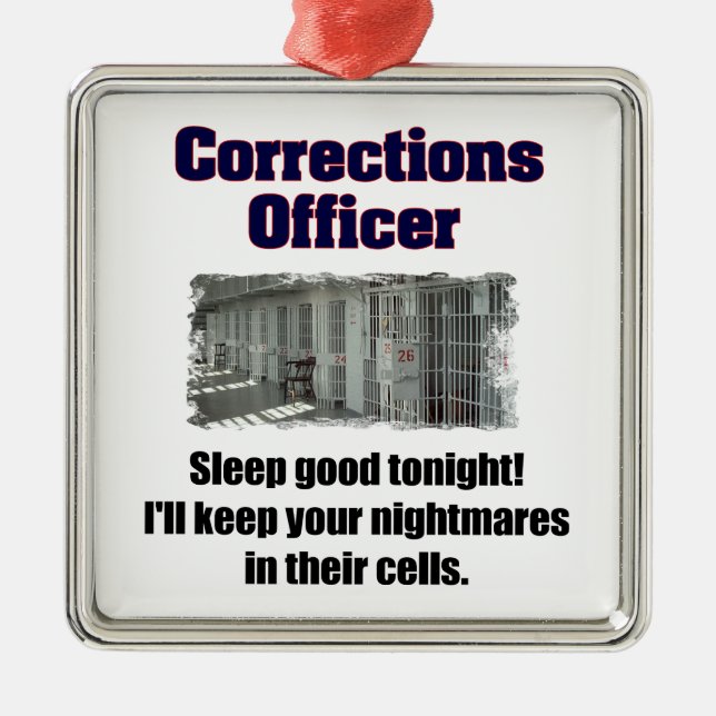 Corrections Officer Nightmares Metal Tree Decoration (Front)