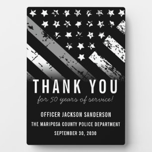 Corrections Officer Retirement Thin Silver Line Plaque