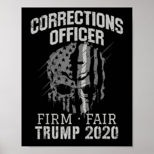 Corrections Officer Trump Thin Silver Line Officer Poster