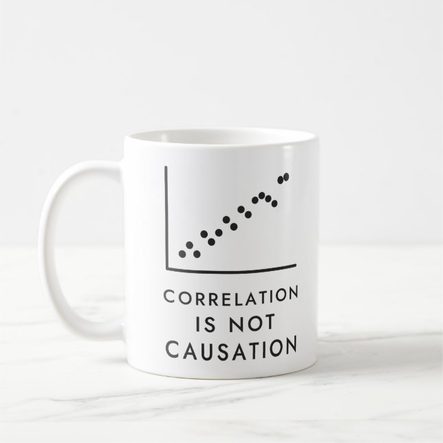 Correlation Is Not Causation Scatter Plot Coffee Mug (Left)