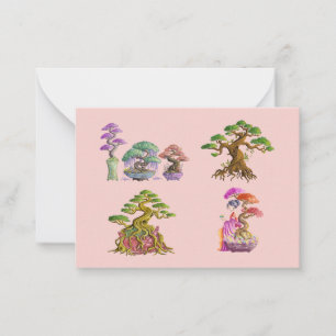 Correspond with bonsai trees card