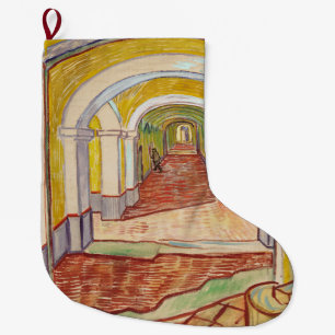 Corridor in the Asylum (by Vincent van Gogh) Large Christmas Stocking