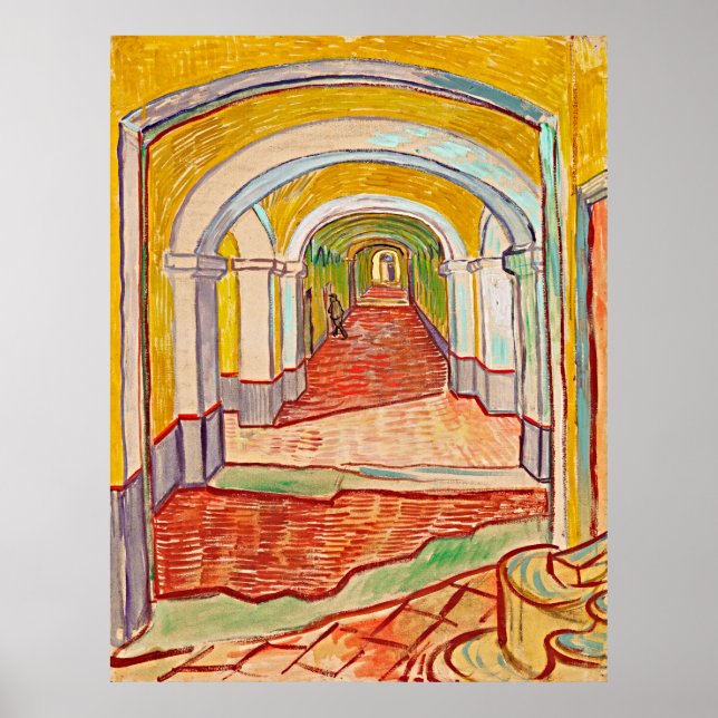 Corridor in the Asylum Van Gogh Retro Masterpiece Poster (Front)