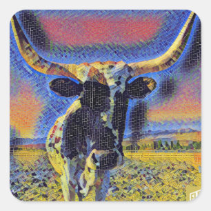 Corriente Cattle Mosaic Gift Wrap Collection Square Sticker