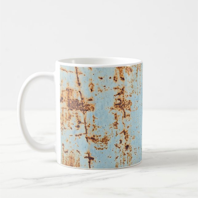 Corroded metal, grunge texture background. coffee mug (Left)