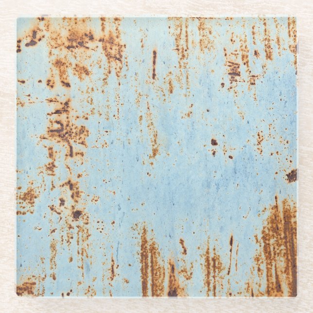 Corroded metal, grunge texture background. glass coaster (Front)