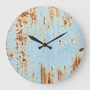Corroded metal, grunge texture background. large clock