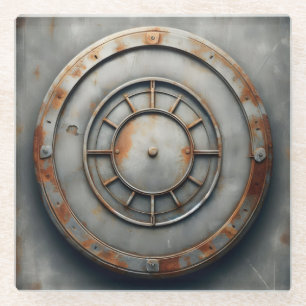 corroded metal object glass coaster