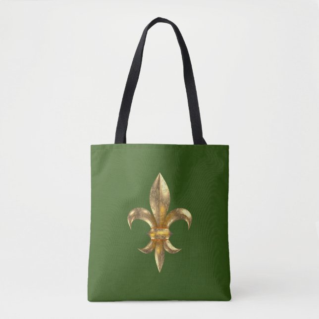 Corroded Shiny Fleur de Lys Tote Bag (Front)