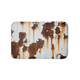 Corroded White Rust Streaks Bath Mat