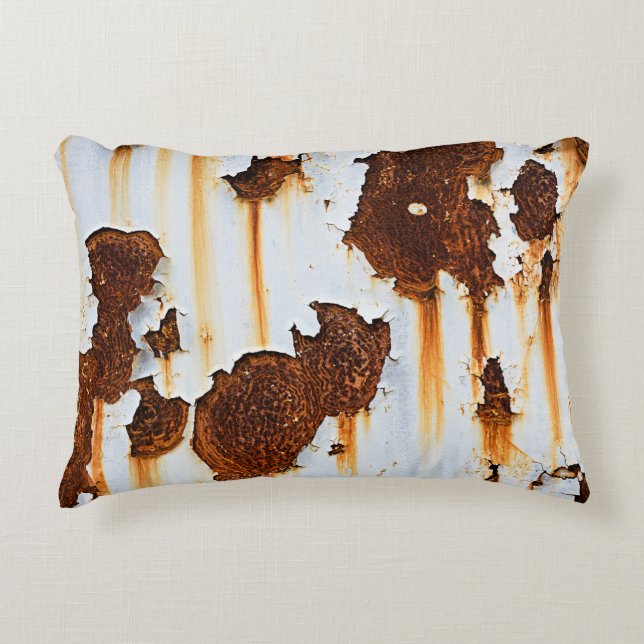Corroded White Rust Streaks Decorative Cushion (Front)