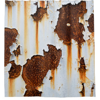 Corroded White Rust Streaks Shower Curtain