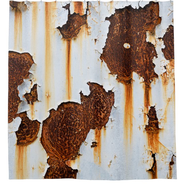 Corroded White Rust Streaks Shower Curtain (Front)