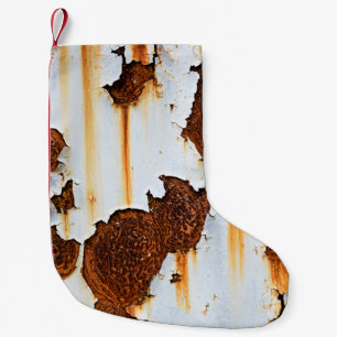 Corroded White Rust Streaks Small Christmas Stocking