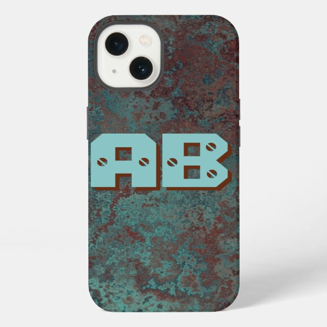Corrosion "Copper" print Monogram iPhone case (Back)