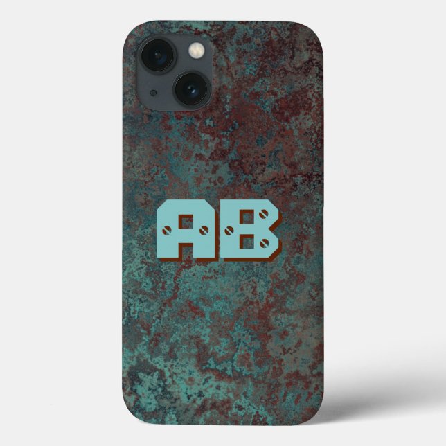 Corrosion "Copper" print Monogram iPhone case (Back)