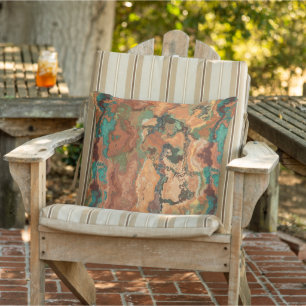 Corrosive Copper Abstract Cushion