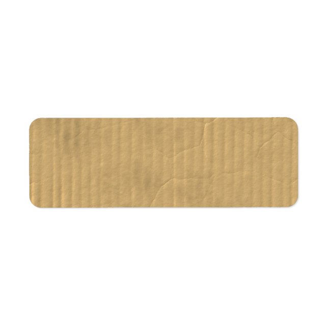 Corrugated Cardboard Texture Return Address Label (Front)