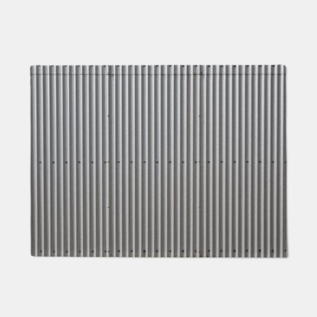 Corrugated Metal Background Doormat (Front)