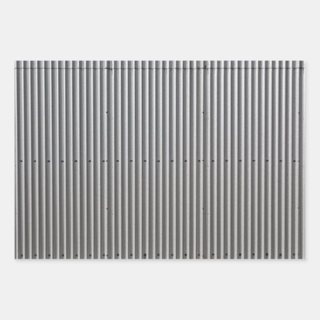Corrugated Metal Background Wrapping Paper Sheet (Front)
