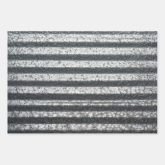 Corrugated Metal Background Wrapping Paper Sheet