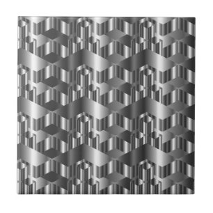 Corrugated metal texture tile