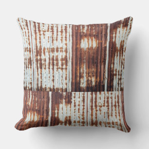 Corrugated Rusty Barn Roof Tin Cushion