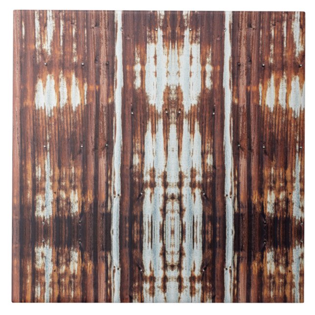 Corrugated Tin Barn Tin Roof Tin Ceramic Tile (Front)