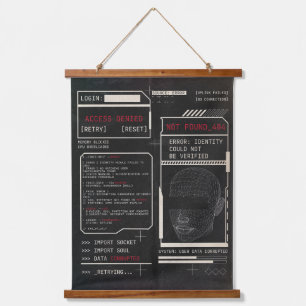 Corrupted - Techno-Brutalist Streetwear Design Hanging Tapestry
