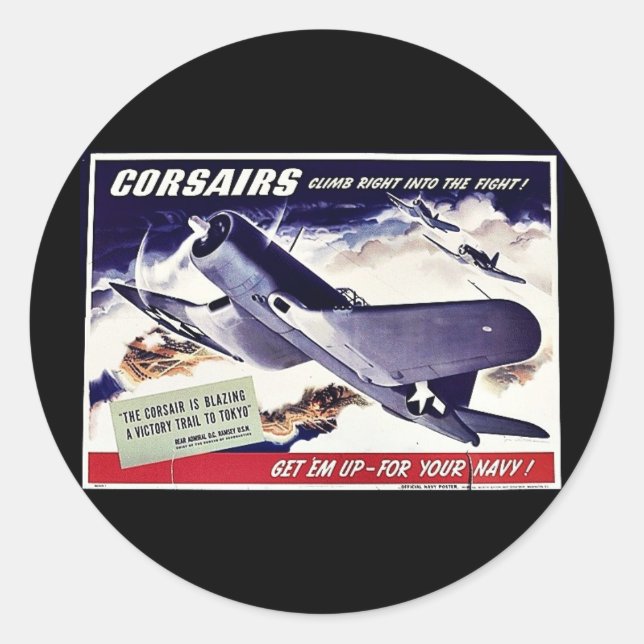 Corsairs Classic Round Sticker (Front)