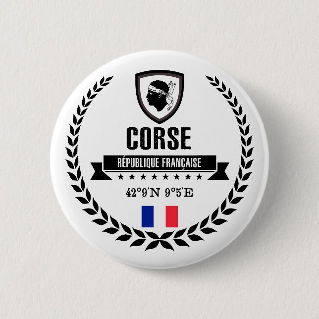 Corse 6 Cm Round Badge (Front)
