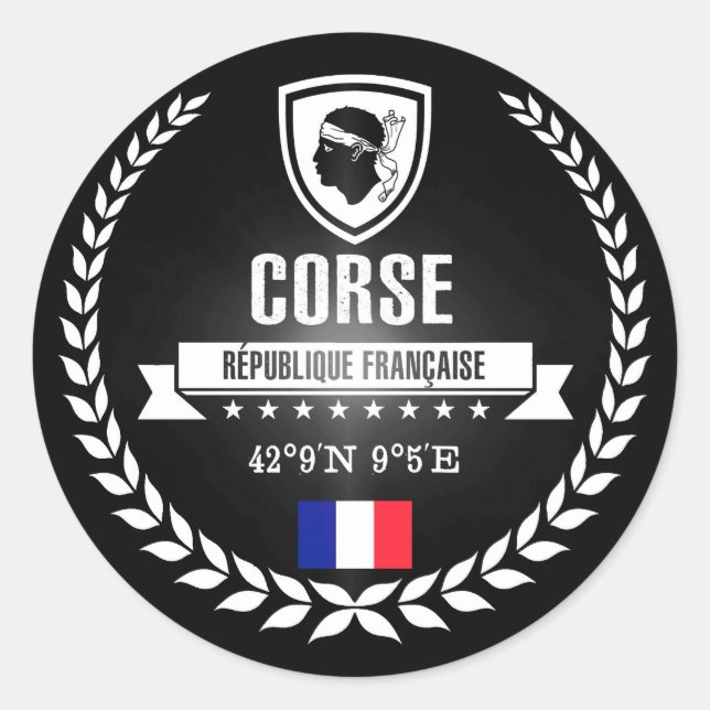 Corse Classic Round Sticker (Front)