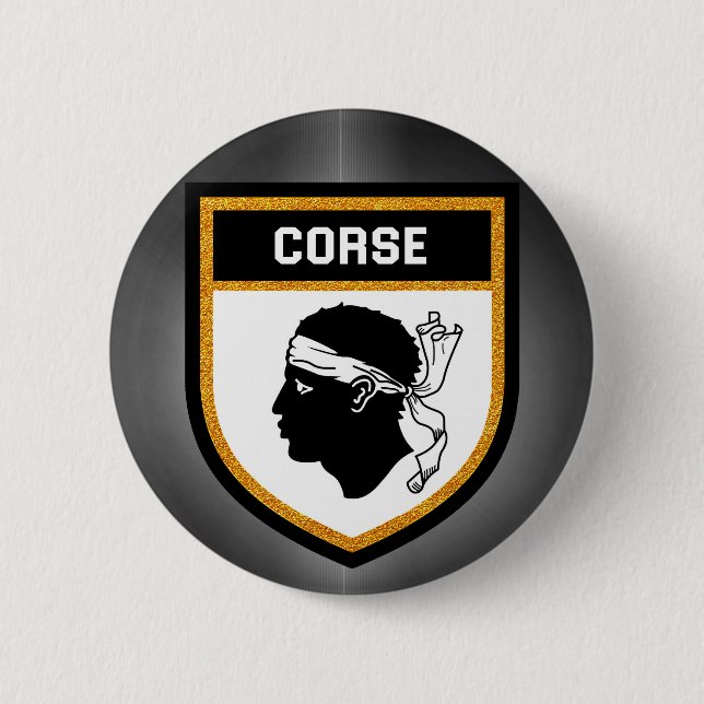 Corse  Flag 6 Cm Round Badge (Front)