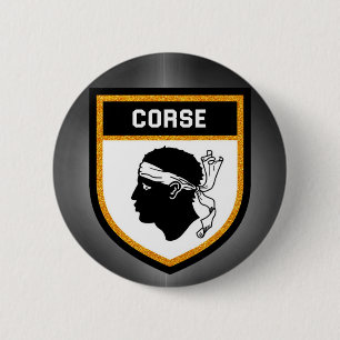 Corse Flag 6 Cm Round Badge