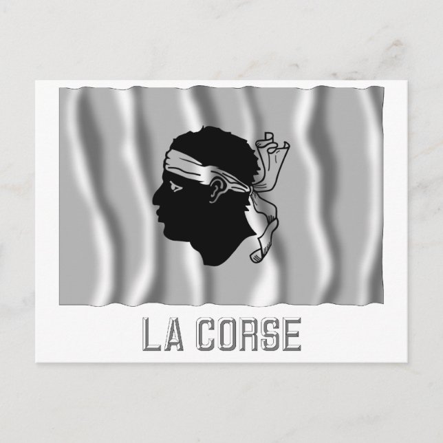 Corse waving flag with name postcard (Front)