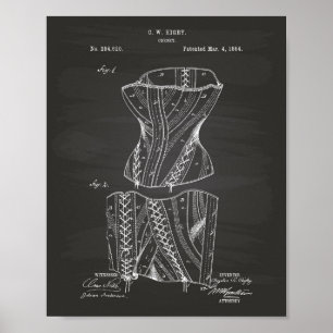 Corset 1884 Patent Art Chalkboard Poster