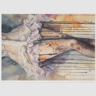 Corset and Stockings Watercolor Decoupage Paper