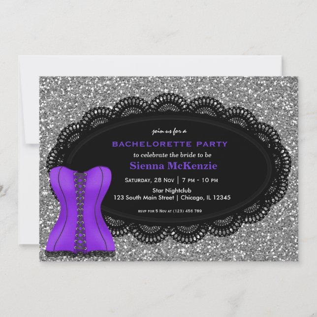 Corset Bachelorette Party Invitation (Front)