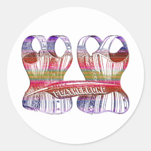 Corset Bustier Victorian Fashion 1800s underwear Classic Round Sticker