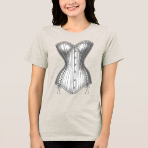 Corset Vintage Bridal Fashion Art Tri-Blend Shirt