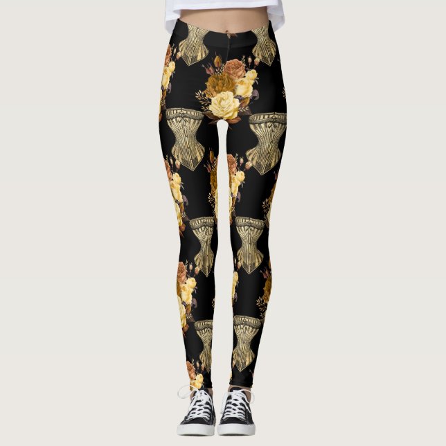 Corsets & Flowers Leggings (Front)