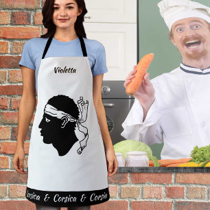 Corsica apron, cook, Corsican Flag Chefs kitchen Apron