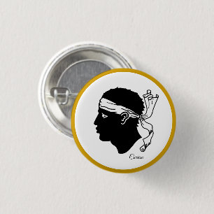 Corsica button, patriotic Corsican Flag 3 Cm Round Badge