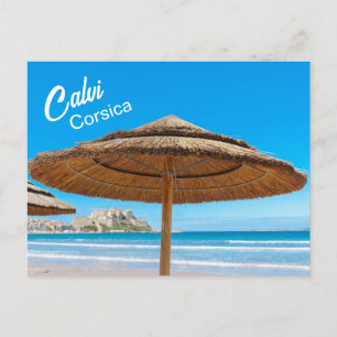 Corsica Calvi Beach and Citadel Postcard