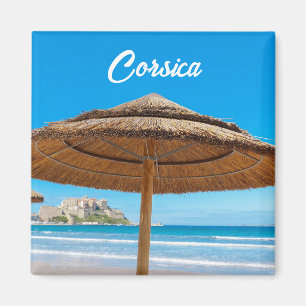 Corsica Calvi Citadel and Beach Souvenir Magnet