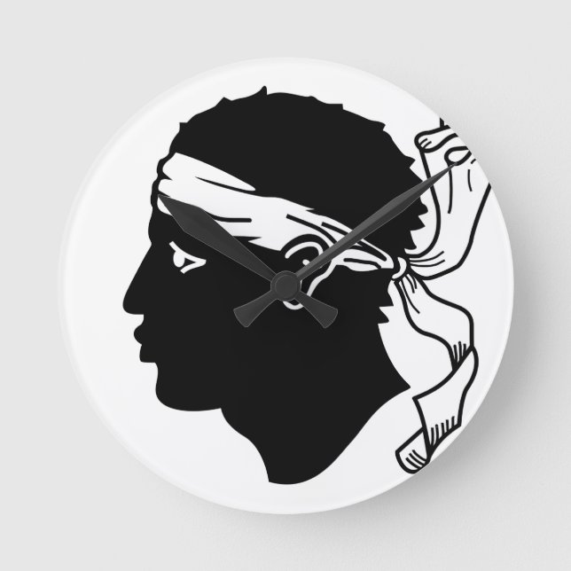 Corsica Flag Round Clock (Front)