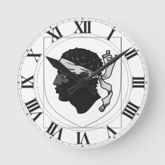 Corsica France Coat of Arms Round Clock