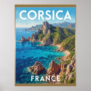Corsica Island France Rugged Coastal Landscape Poster